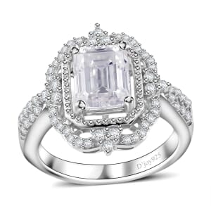 Moissanite 2.15 ctw Ice Castle Ring in Rhodium Over Sterling Silver (Size 6.0)