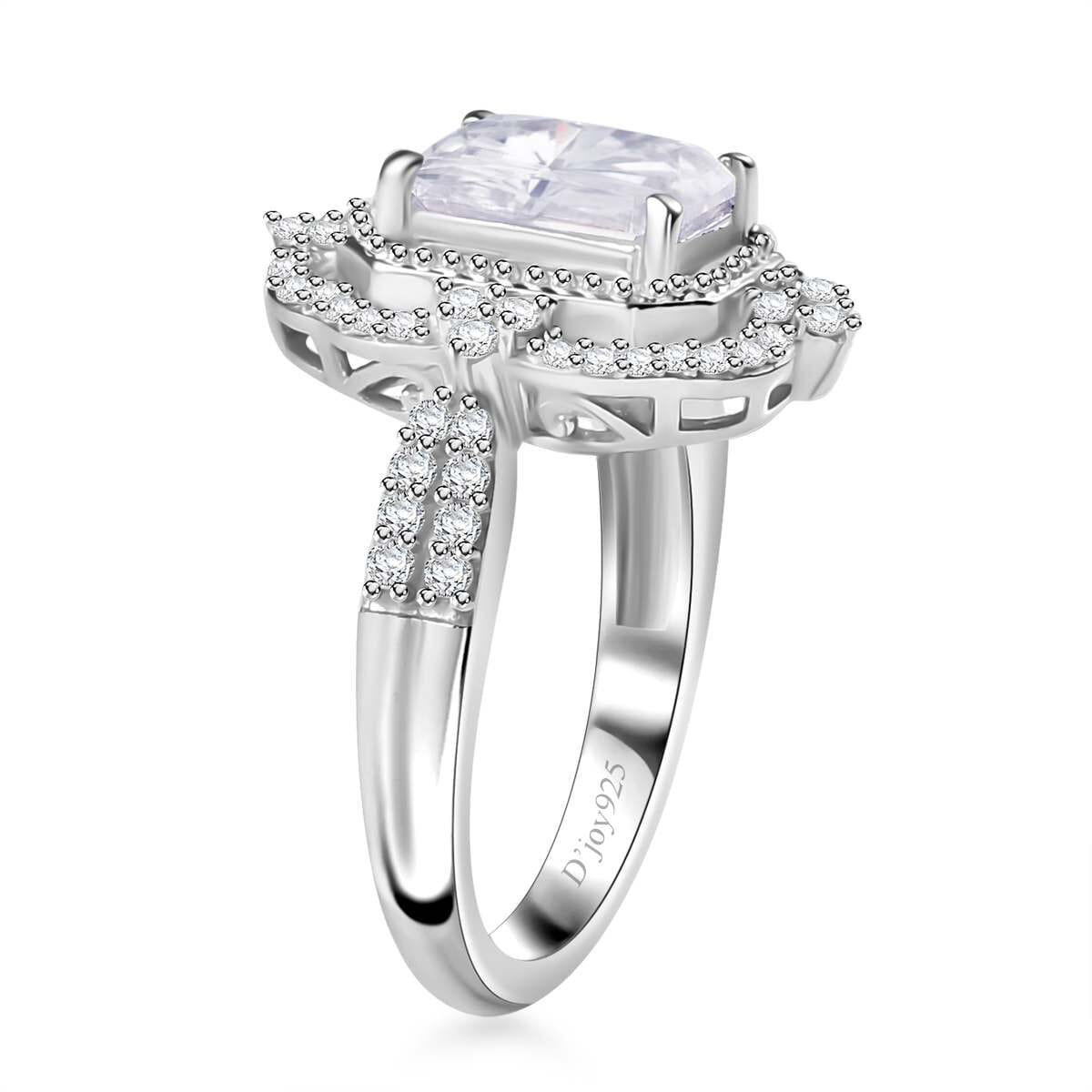 Moissanite 2.15 ctw Ice Castle Ring in Rhodium Over Sterling Silver (Size 6.0) image number 3