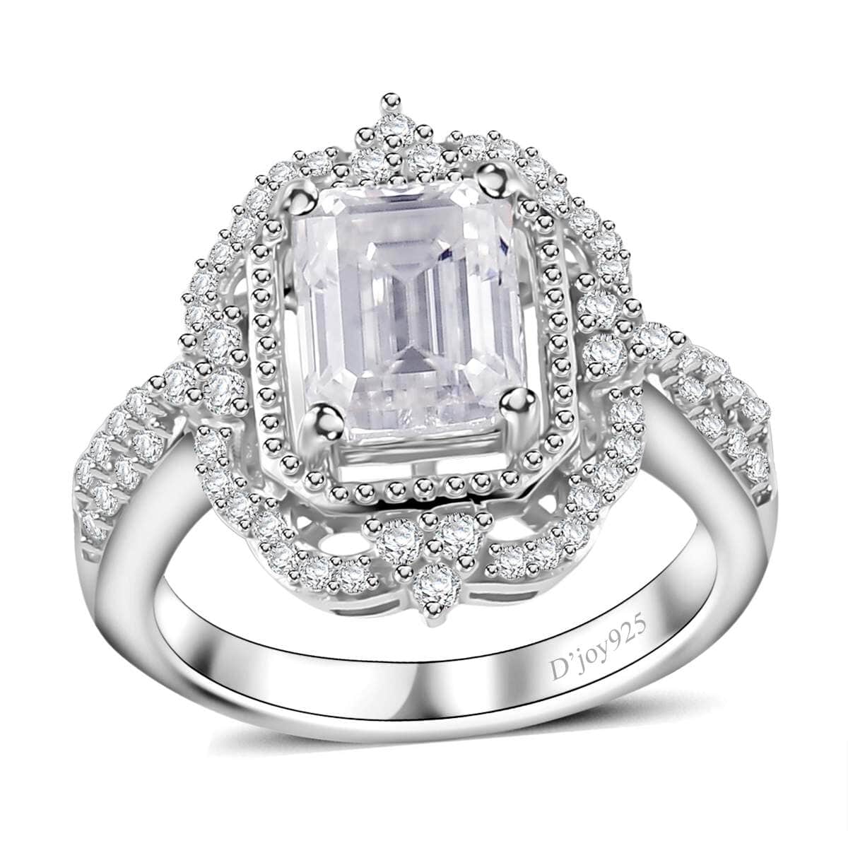 Moissanite 2.15 ctw Ice Castle Ring in Rhodium Over Sterling Silver (Size 7.0) image number 0