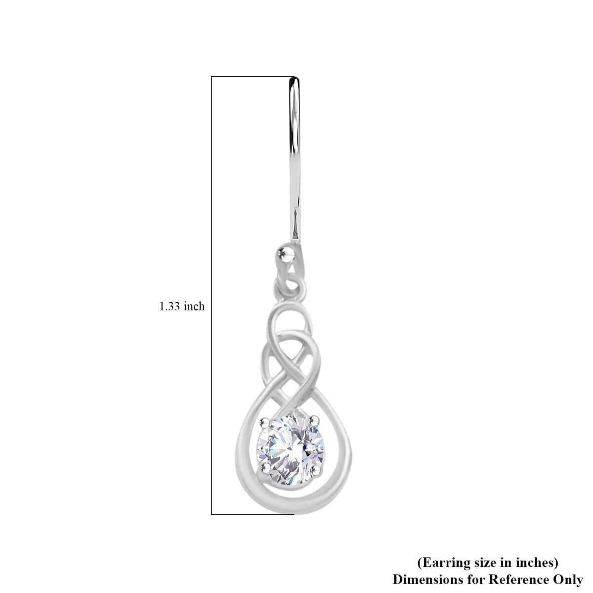 Simulated Diamond 1.00 ctw Earrings in Sterling Silver image number 5