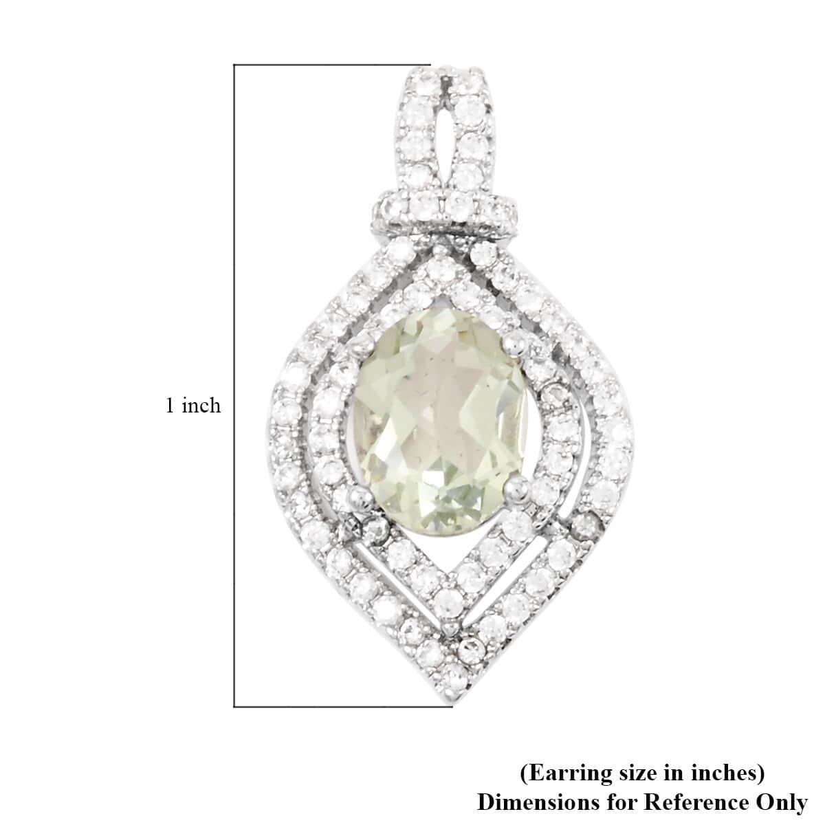 Simulated Prasiolite and Simulated Diamond 5.25 ctw Earrings in Silvertone image number 4