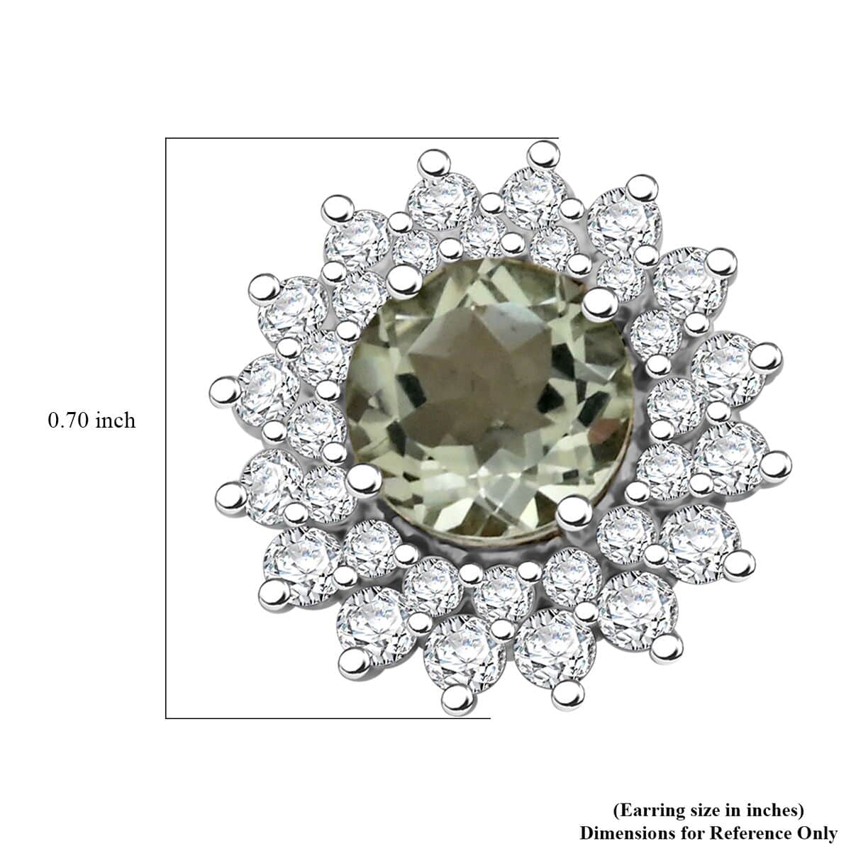 Simulated Prasiolite and Simulated Diamond 5.25 ctw Earrings in Silvertone image number 4