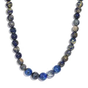 Karis Sodalite Beaded 380.00 ctw Necklace 20 Inches in Platinum Bond