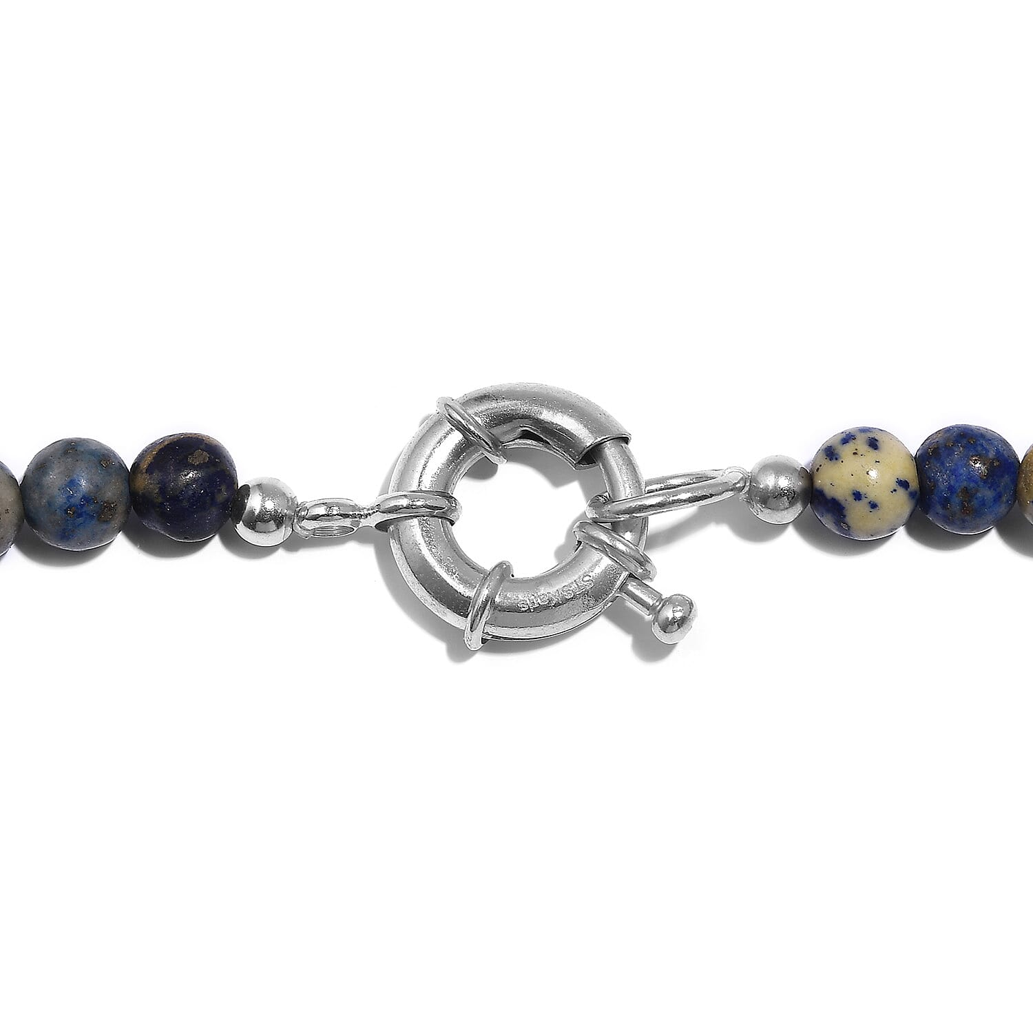 Karis Sodalite Beaded 380.00 ctw Necklace 20 Inches in Platinum Bond
