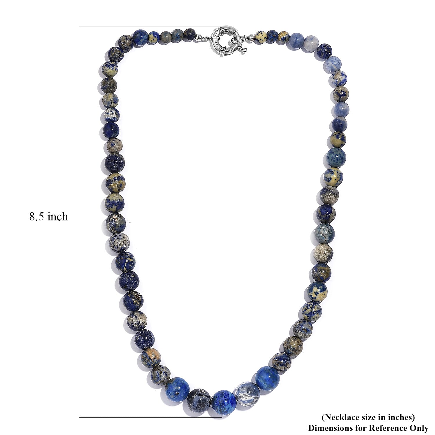 Karis Sodalite Beaded 380.00 ctw Necklace 20 Inches in Platinum Bond