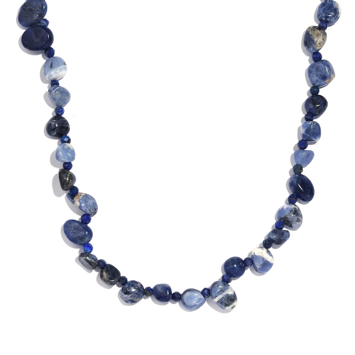 Sodalite and Lapis Lazuli 152.00 ctw Necklace 20 Inches in Platinum Bond  image number 0