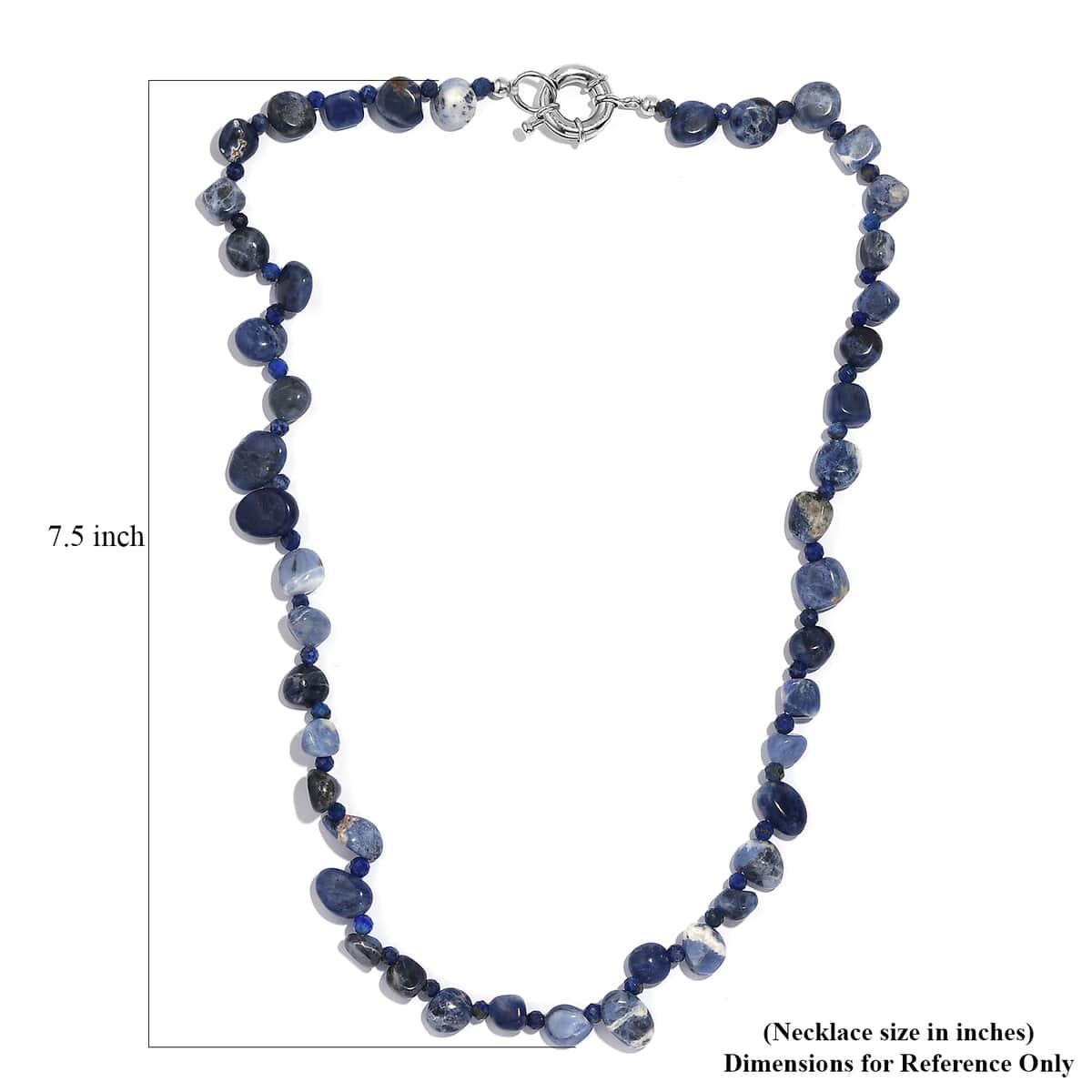 Sodalite and Lapis Lazuli 152.00 ctw Necklace 20 Inches in Platinum Bond  image number 5