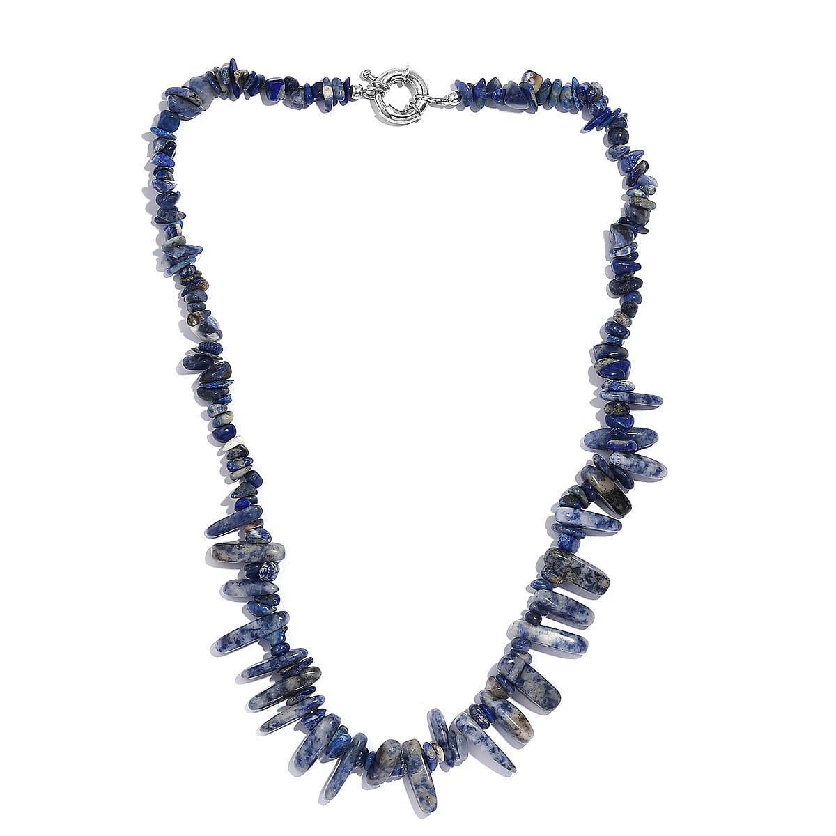 Karis Sodalite 251.00 ctw Necklace 20 Inches in Platinum Bond image number 3