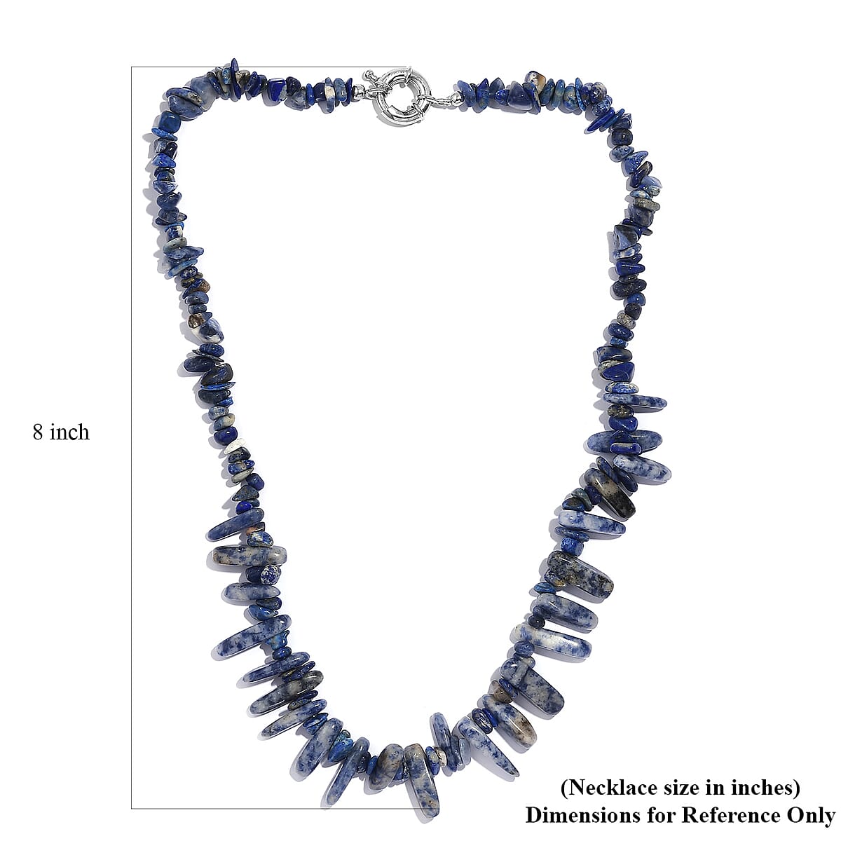 Karis Sodalite 251.00 ctw Necklace 20 Inches in Platinum Bond image number 5