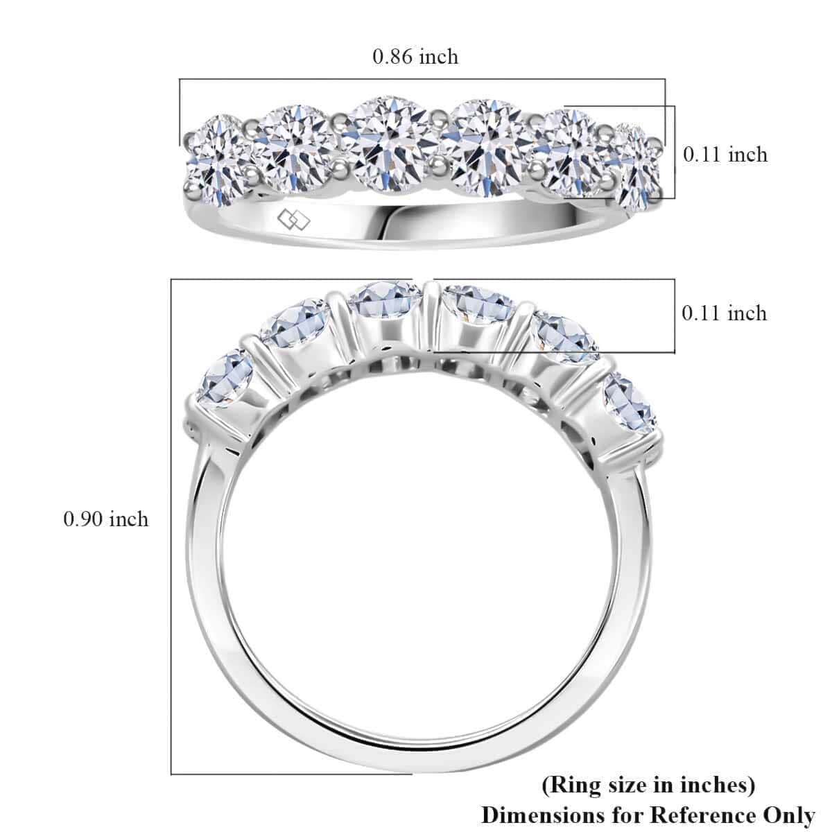 Luxuriant Lab Grown Diamond 1.65 ctw Ring in 14K White Gold (Size 7.0) image number 4