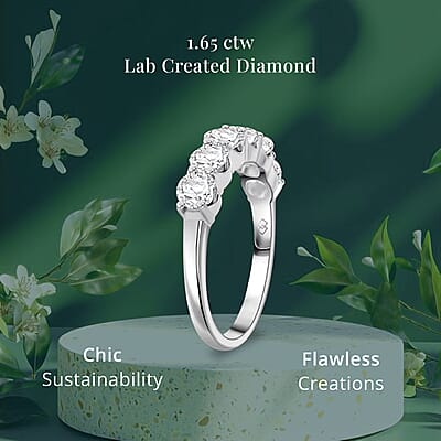 Luxuriant Lab Grown Diamond G SI 1.65 ctw Ring in 14K White Gold (Size 7.0)