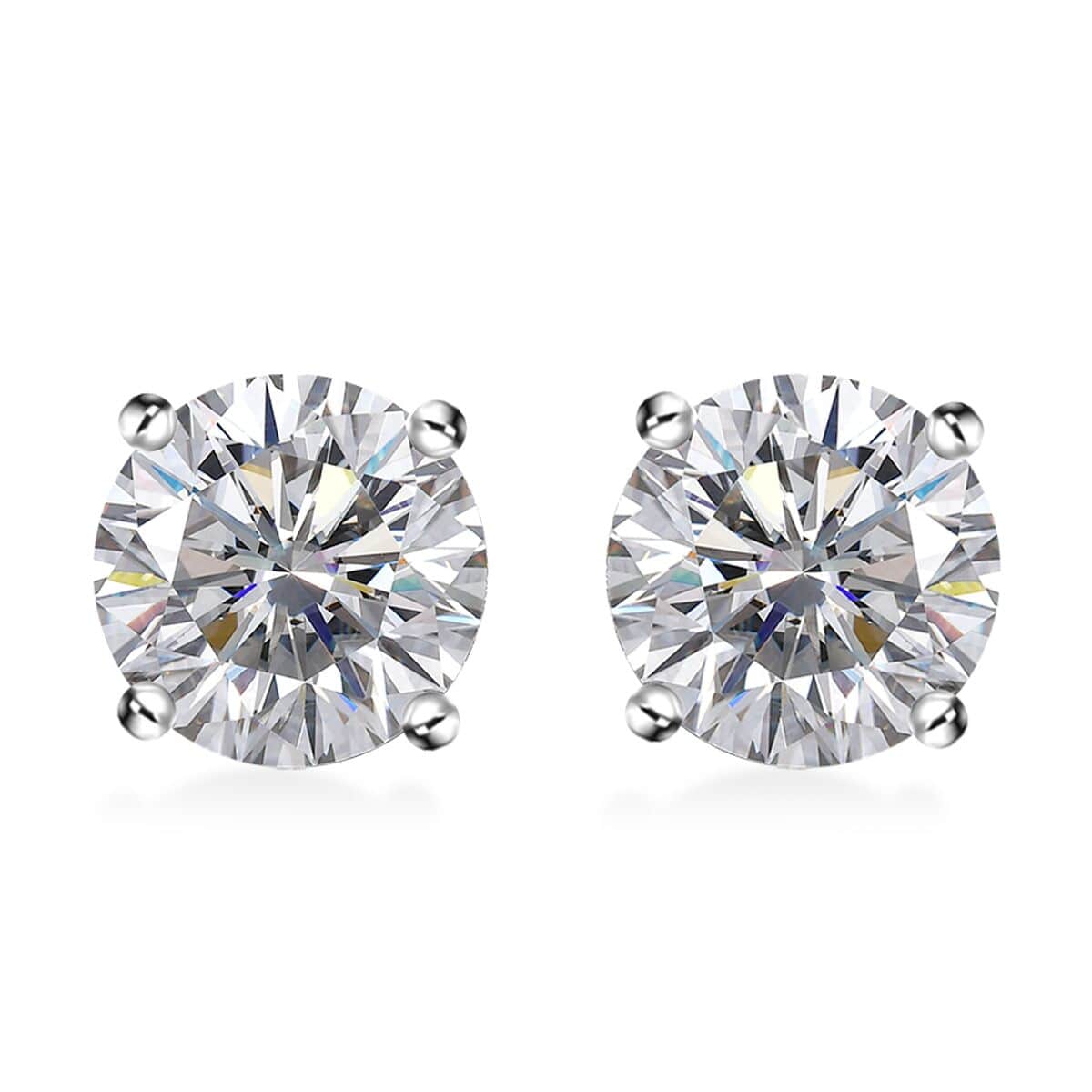 NY Closeout Luxuriant Lab Grown Diamond E-F VS Solitaire Stud Earrings in 14K White Gold 2.50 ctw image number 0