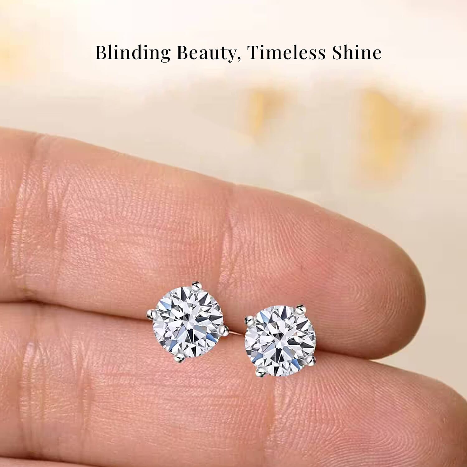 NY Closeout Luxuriant Lab Grown Diamond E-F VS Solitaire Stud Earrings in 14K White Gold 2.50 ctw
