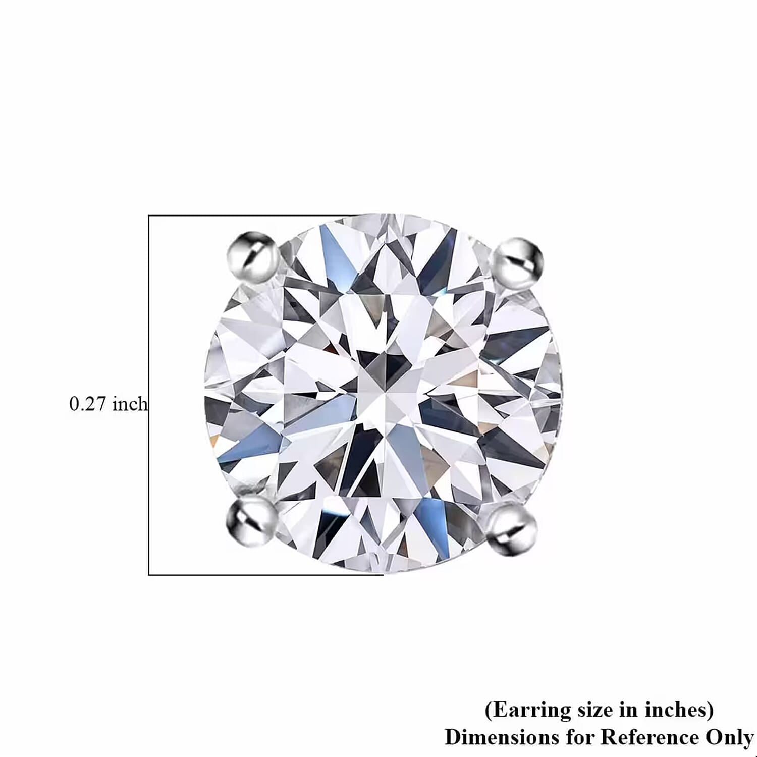 NY Closeout Luxuriant Lab Grown Diamond E-F VS Solitaire Stud Earrings in 14K White Gold 2.50 ctw