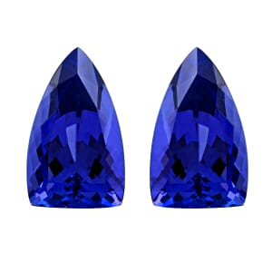 Certified & Appraised AAAA Tanzanite Set of 2 (Fancy 15x9 mm) 10.21 ctw