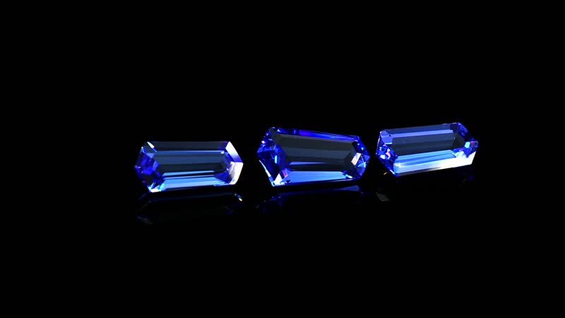 Certified & Appraised AAAA Tanzanite Set of 3 (Fancy Free Size) 18.77 ctw