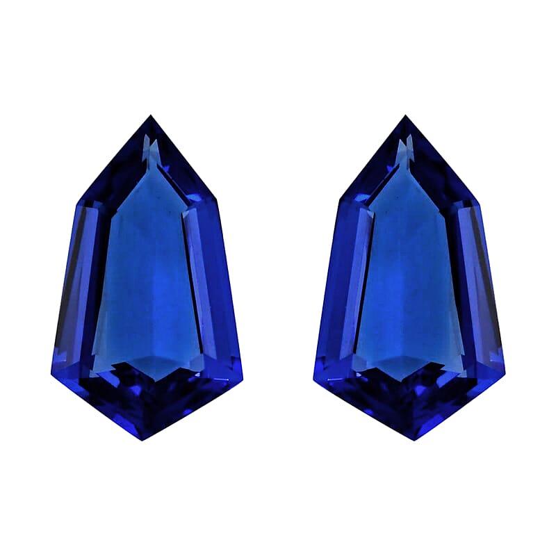 Certified & Appraised AAAA Tanzanite Set of 2 (Fancy 17.6X10.1 mm) 10.40 ctw