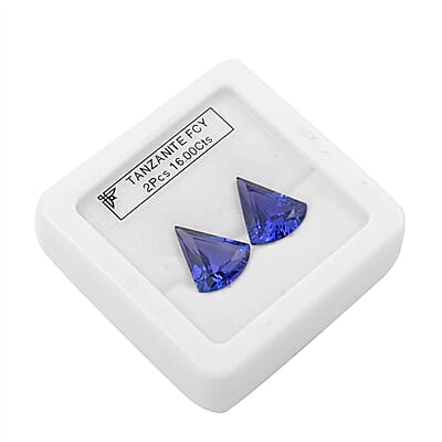 Certified & Appraised AAAA Tanzanite Set of 2 (Fancy 16.2X13.7 mm) 16.00 ctw