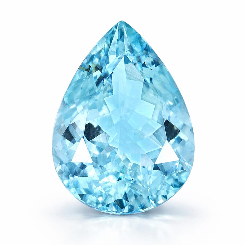 Certified and Appraised AAAA Santa Maria Aquamarine (Pear 14x10.2 mm) 5.04 ctw