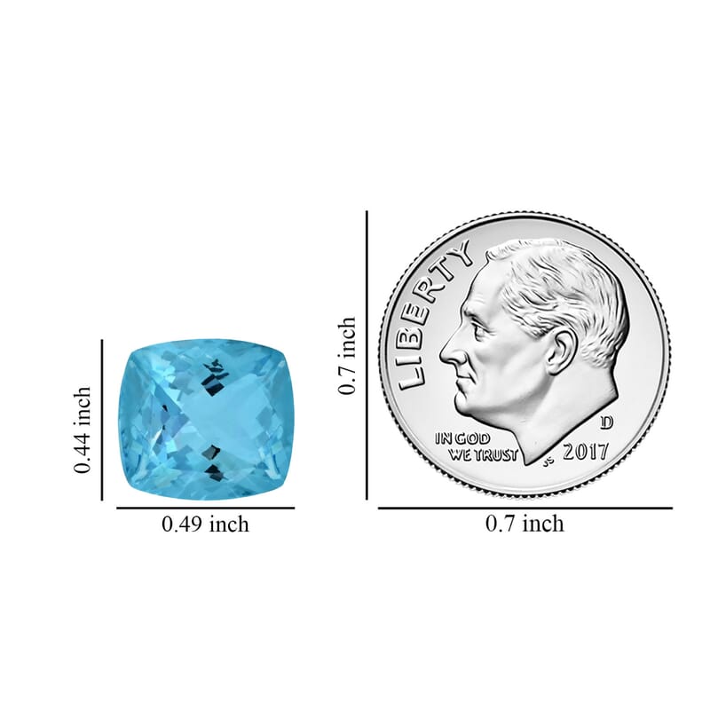 Certified & Appraised AAAA Santa Maria Aquamarine (Cush 12.5X11.2 mm) 6.55 ctw
