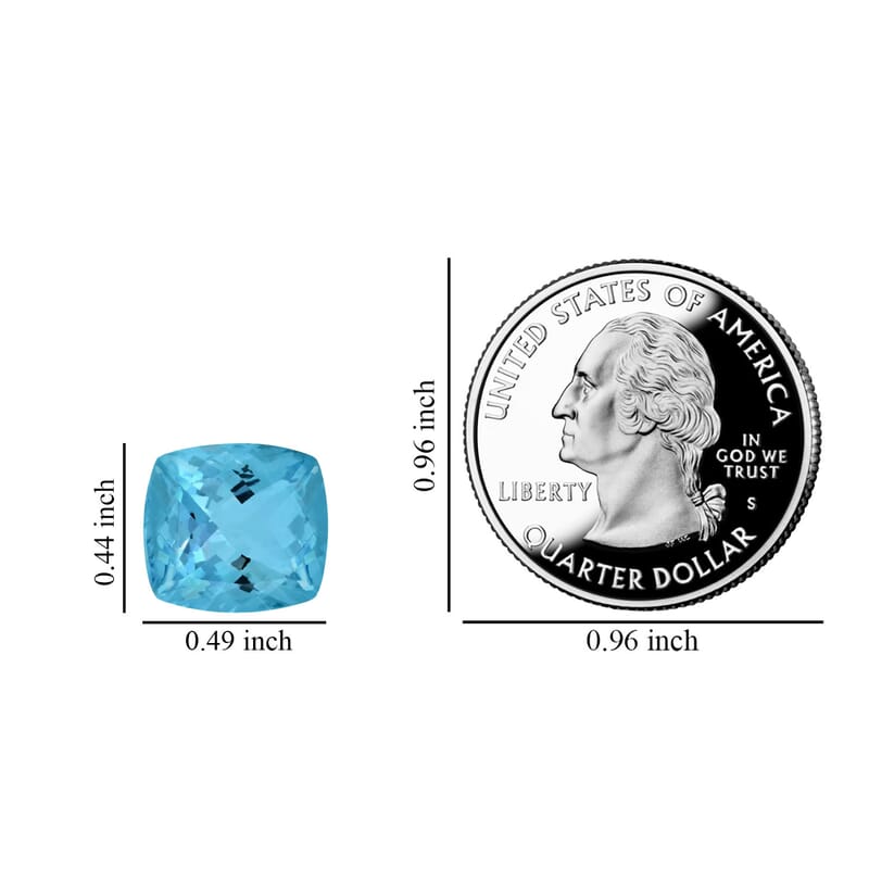Certified & Appraised AAAA Santa Maria Aquamarine (Cush 12.5X11.2 mm) 6.55 ctw