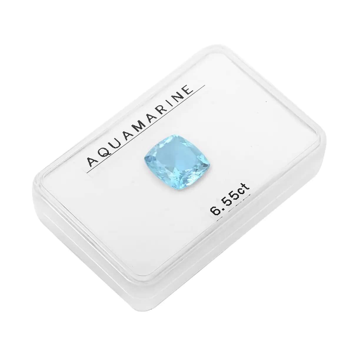 Certified & Appraised AAAA Santa Maria Aquamarine (Cush 12.5X11.2 mm) 6.55 ctw image number 5