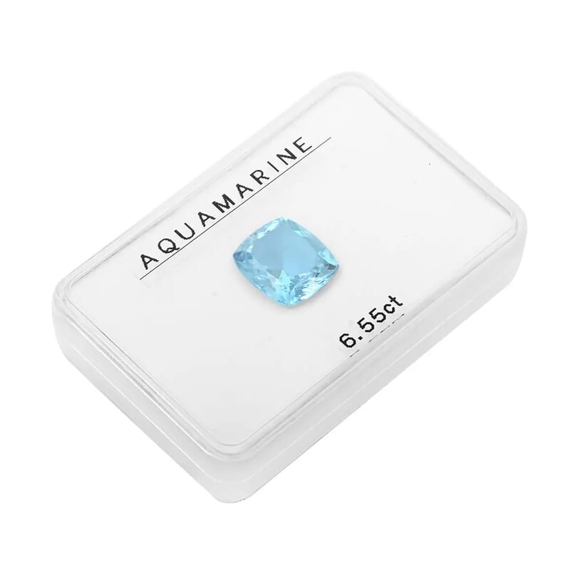 Certified & Appraised AAAA Santa Maria Aquamarine (Cush 12.5X11.2 mm) 6.55 ctw