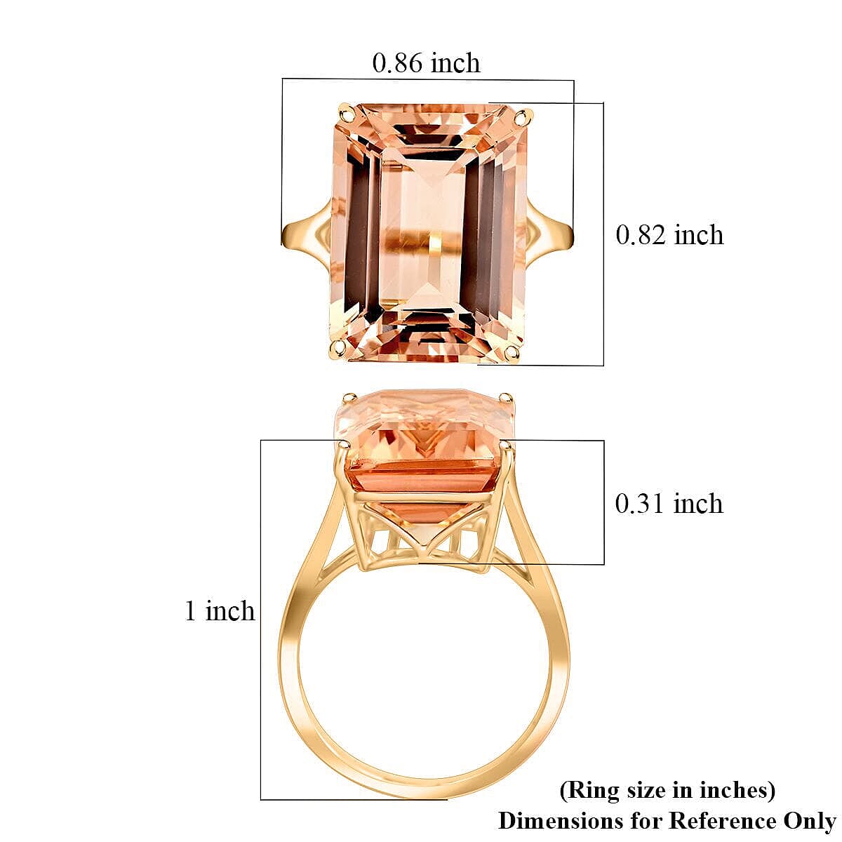 Certified & Appraised Luxoro AAA Marropino Morganite 10.50 ctw Solitaire Ring in 10K Yellow Gold (Size 10.0)