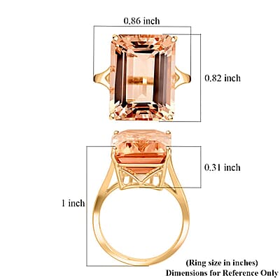 Certified & Appraised Luxoro AAA Marropino Morganite 10.50 ctw Solitaire Ring in 10K Yellow Gold (Size 10.0)