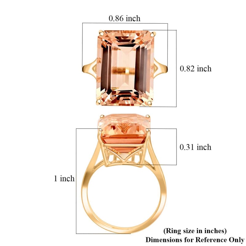 Certified & Appraised Luxoro AAA Marropino Morganite 10.50 ctw Solitaire Ring in 10K Yellow Gold (Size 10.0)