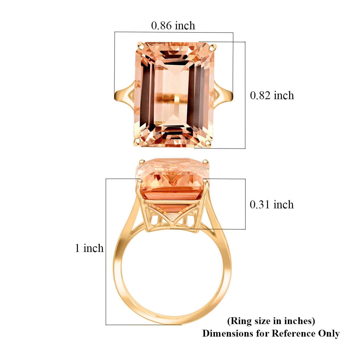 Certified & Appraised Luxoro AAA Marropino Morganite 10.50 ctw Solitaire Ring in 10K Yellow Gold (Size 6.0) image number 5