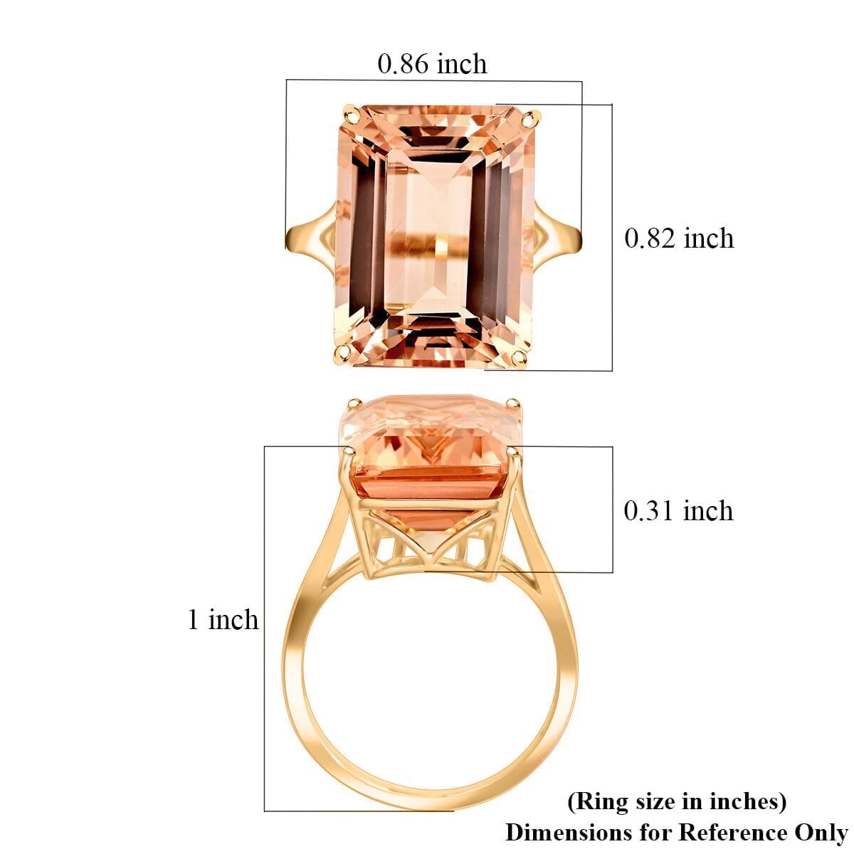 Certified & Appraised Luxoro 10K Yellow Gold AAA Marropino Morganite Solitaire Ring (Size 6.5) 10.50 ctw image number 5