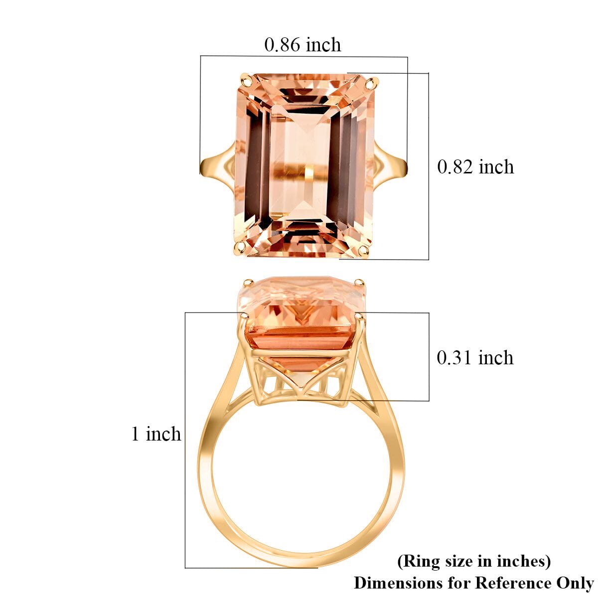 Certified & Appraised Luxoro AAA Marropino Morganite 10.50 ctw Solitaire Ring in 10K Yellow Gold (Size 8.0) image number 5