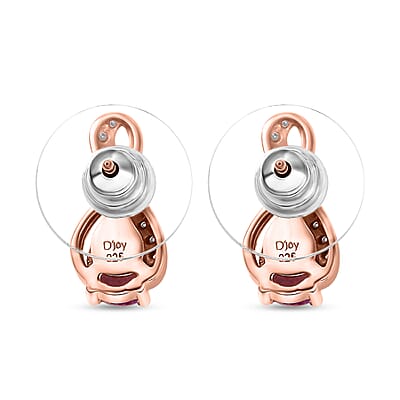 Martha Rocha Kunzite and Moissanite 1.80 ctw Infinity Earrings in 18K Vermeil Rose Gold Over Sterling Silver