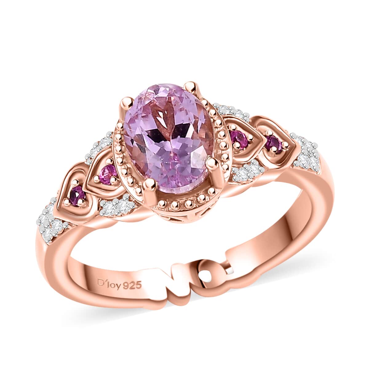 Premium Martha Rocha Kunzite, Multi Gemstone Ring in 18K Vermeil RG Over Sterling Silver (Size 10.0) 1.85 ctw image number 0