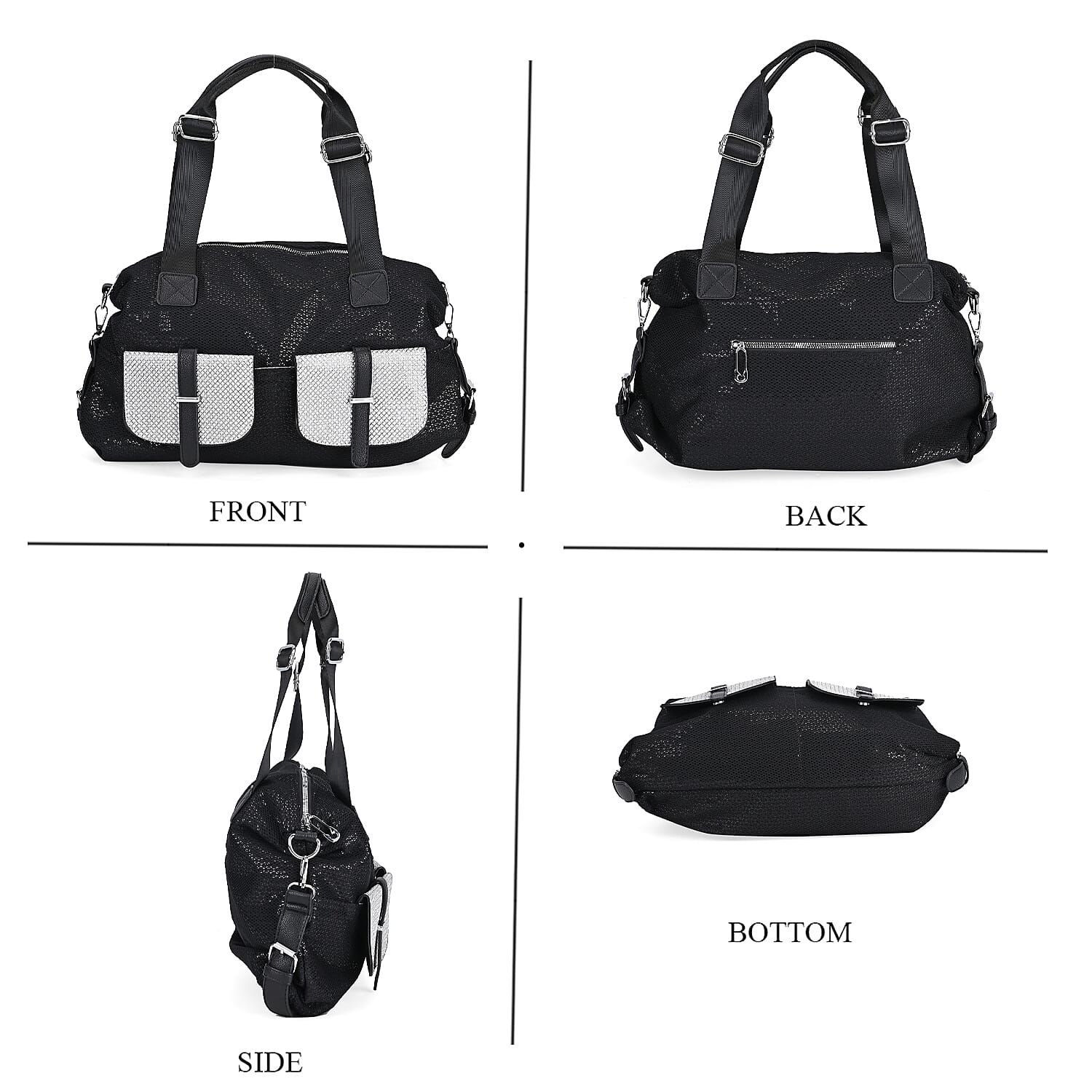 LYFT ブラック ショルダーバッグ CHARLES ＆ KEITH ショルダーバッグ バッグ ボクシー フロント