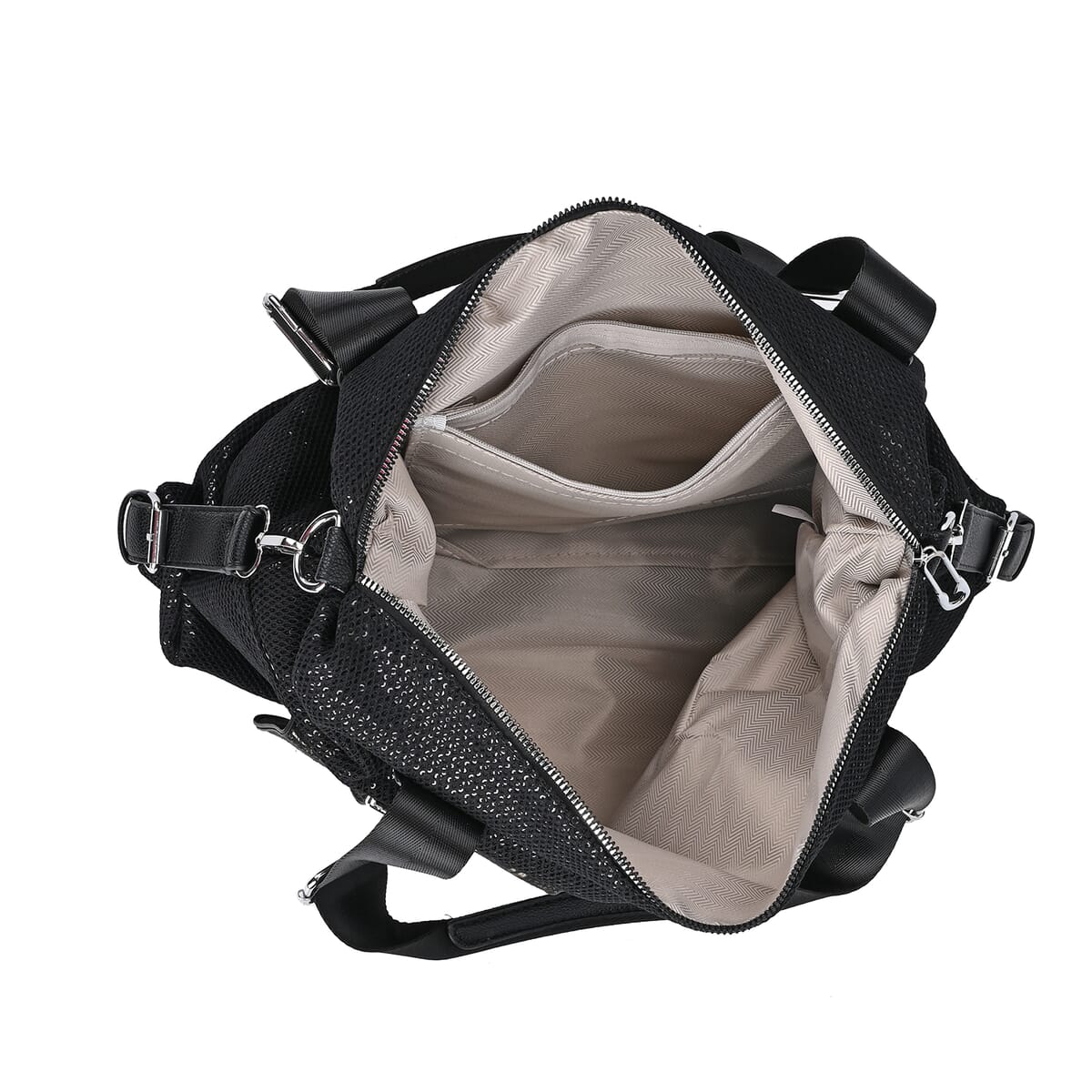 Black Butterfly Faux Leather Crossbody Bag with Handle Drop and Detachable Shoulder Strap image number 4