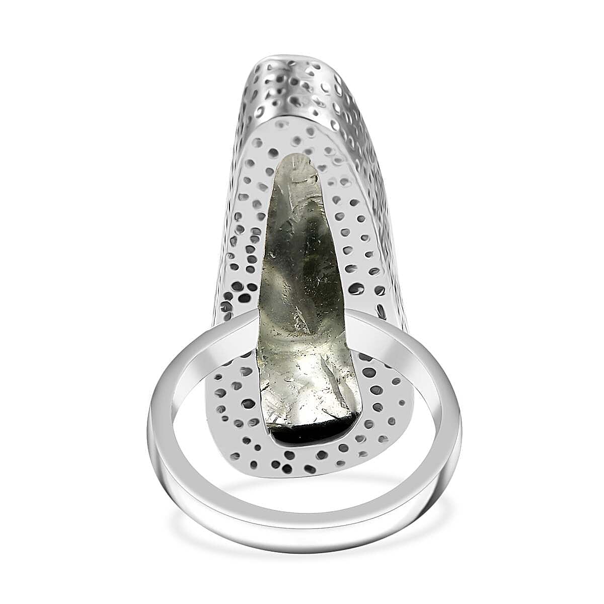 D'Joy Artisan Crafted Rough Cut Montezuma Prasiolite 13.20 ctw Solitaire Ring in Sterling Silver (Size 10.0)