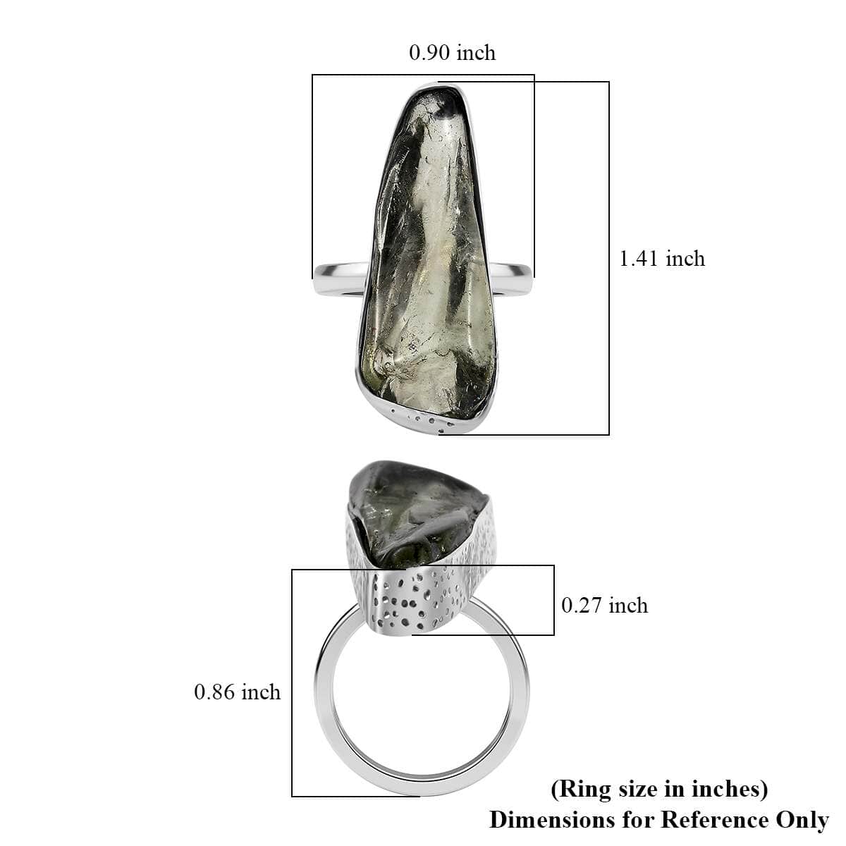 Artisan Crafted Rough Cut Montezuma Prasiolite 13.20 ctw Solitaire Ring in Sterling Silver (Size 10.0) image number 5