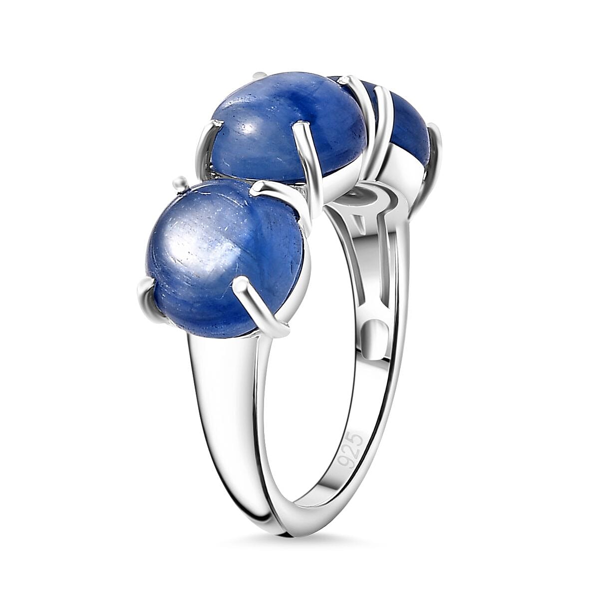 Kashmir Kyanite 7.50 ctw Ring in Platinum Over Sterling Silver (Size 10.0)