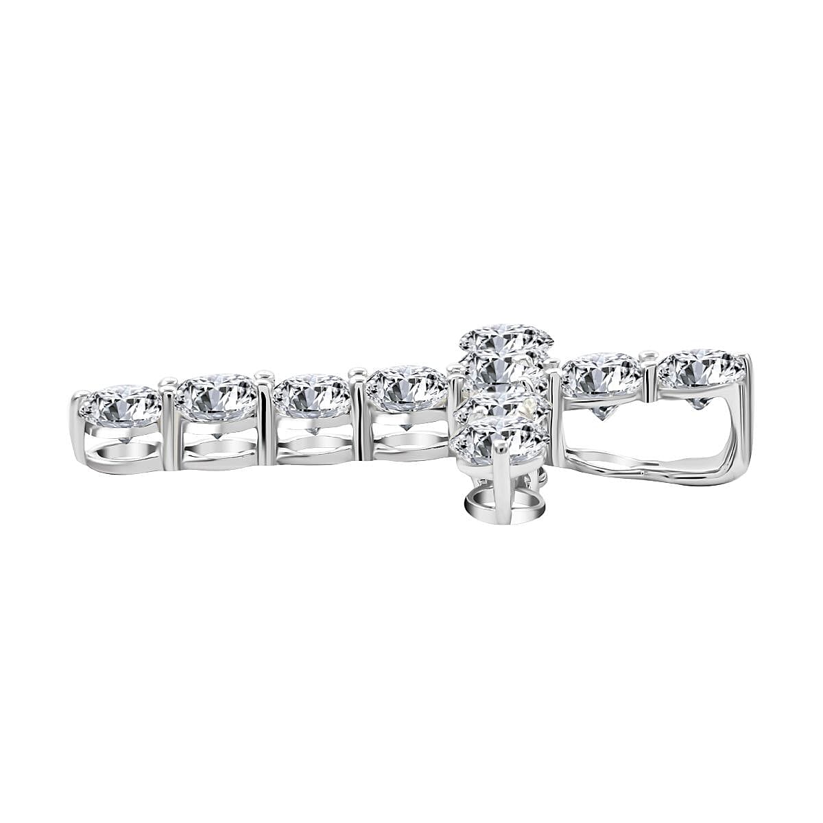 NY Closeout Luxuriant Lab Grown Diamond 3.00 ctw Cross Pendant in 14K White Gold  image number 3