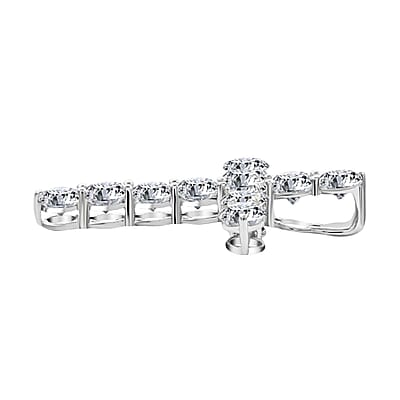 NY Closeout Luxuriant Lab Grown Diamond 3.00 ctw Cross Pendant in 14K White Gold 
