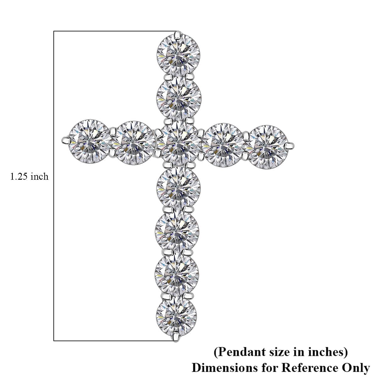 NY Closeout Luxuriant Lab Grown Diamond 3.00 ctw Cross Pendant in 14K White Gold  image number 4