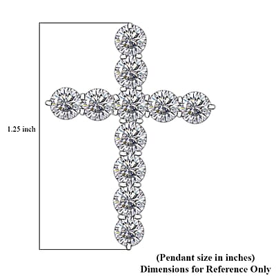 NY Closeout Luxuriant Lab Grown Diamond 3.00 ctw Cross Pendant in 14K White Gold 