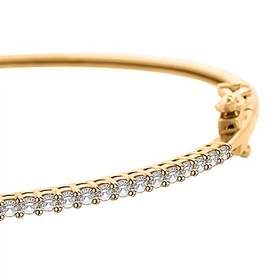 NY Closeout Luxuriant Lab Grown Diamond G VS 1.00 ctw Bangle Bracelet in 10K Yellow Gold (7.00 In) 8.85 Grams 