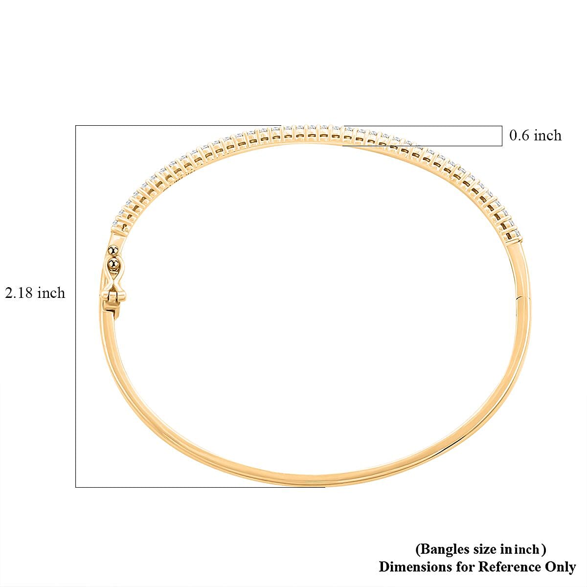 NY Closeout Luxuriant Lab Grown Diamond G VS 1.00 ctw Bangle Bracelet in 10K Yellow Gold (7.00 In) 8.85 Grams 