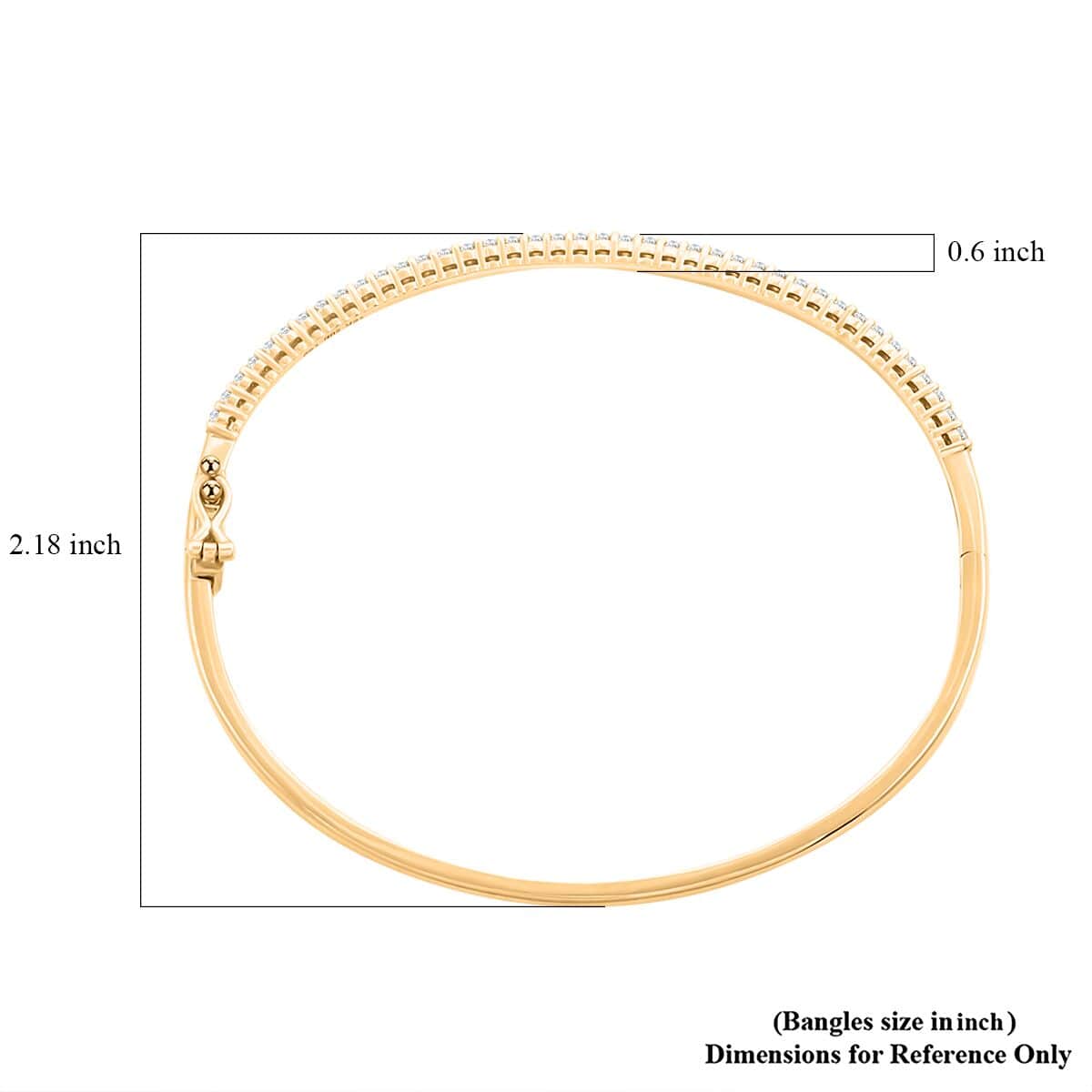 Ankur Treasure Chest 10K Yellow Gold Luxuriant Lab Grown Diamond Bangle Bracelet (7.00 In) (8.85 g) 1.00 ctw image number 3