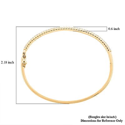 NY Closeout Luxuriant Lab Grown Diamond G VS 1.00 ctw Bangle Bracelet in 10K Yellow Gold (7.00 In) 8.85 Grams 