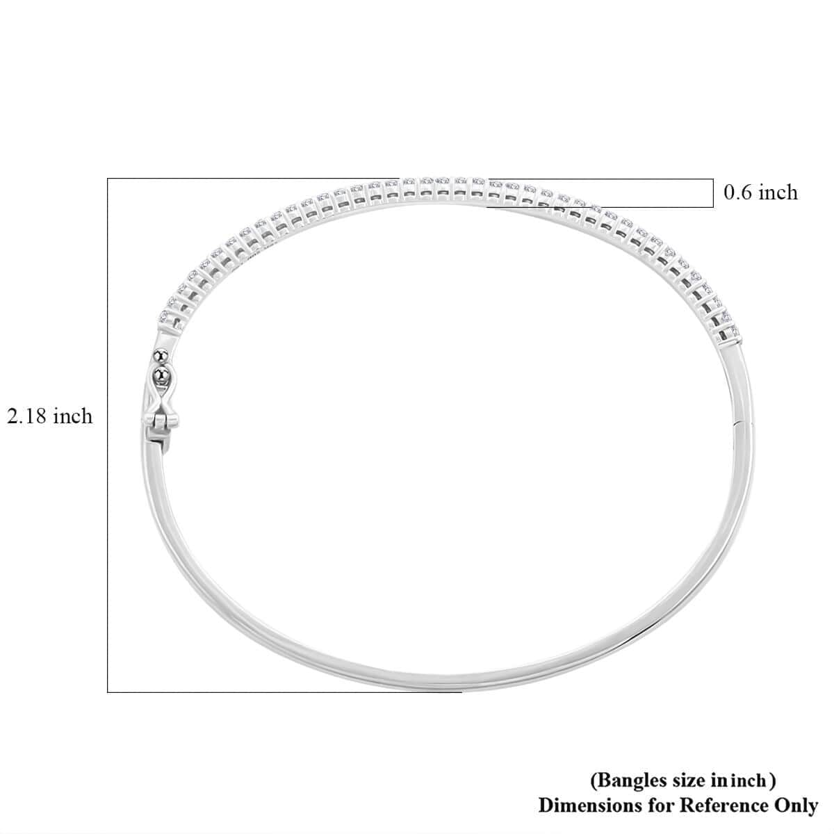 Luxuriant Lab Grown Diamond G VS 1.00 ctw Bangle Bracelet in 10K White Gold (7.00 In) 8.85 Grams image number 3