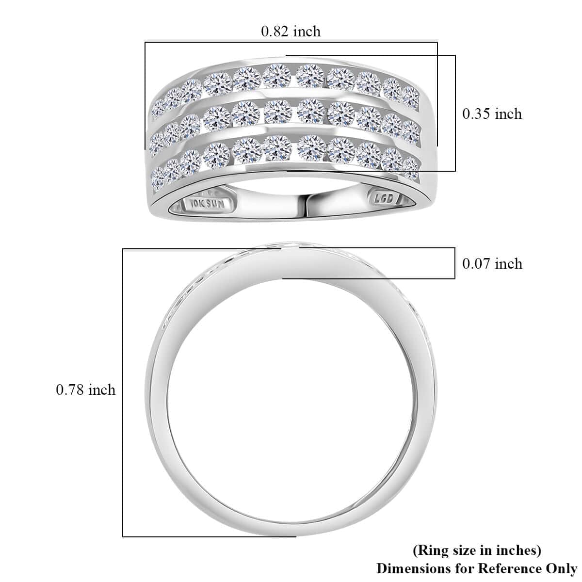 NY Closeout Luxuriant Lab Grown Diamond 1.00 ctw Ring in 10K White Gold (Size 7.0) image number 4